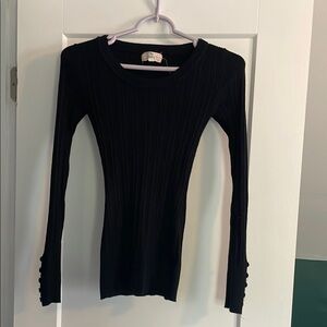 Pink Republic Black Ribbed Long Sweater